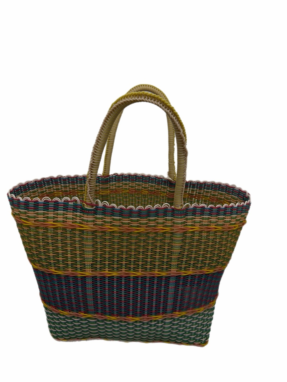 Multicolor Woven Market Tote Bag